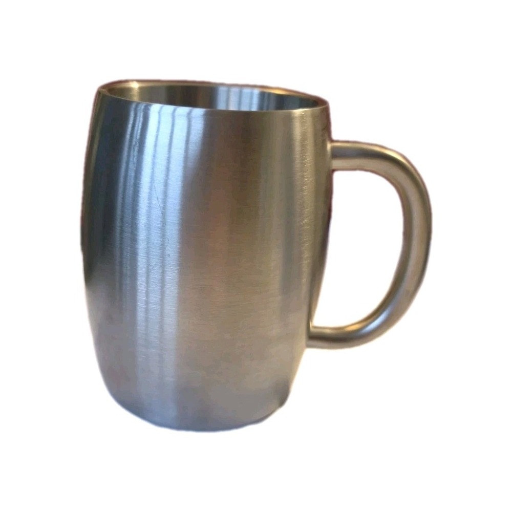 Set of 3 Finedine 18/8 Stainless Steel Brushed Metal Mugs